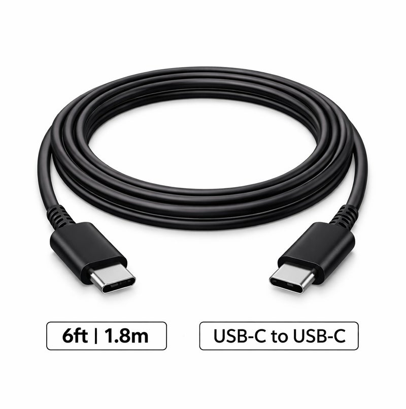 كابل شحن USB-C تايب سي 1.8 متر – شحن سريع ونقل بيانات – متوافق مع سامسونج وأجهزة Type-C - Image 1